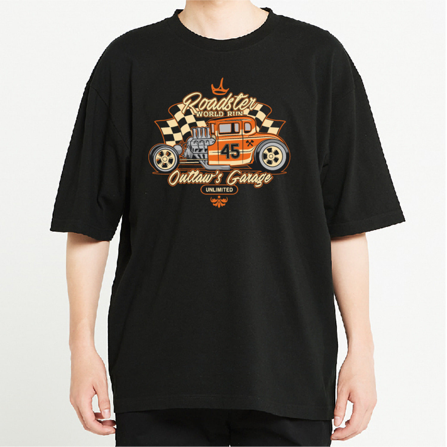 로드스터 빈티지 그래픽 오버핏 티셔츠 car.01