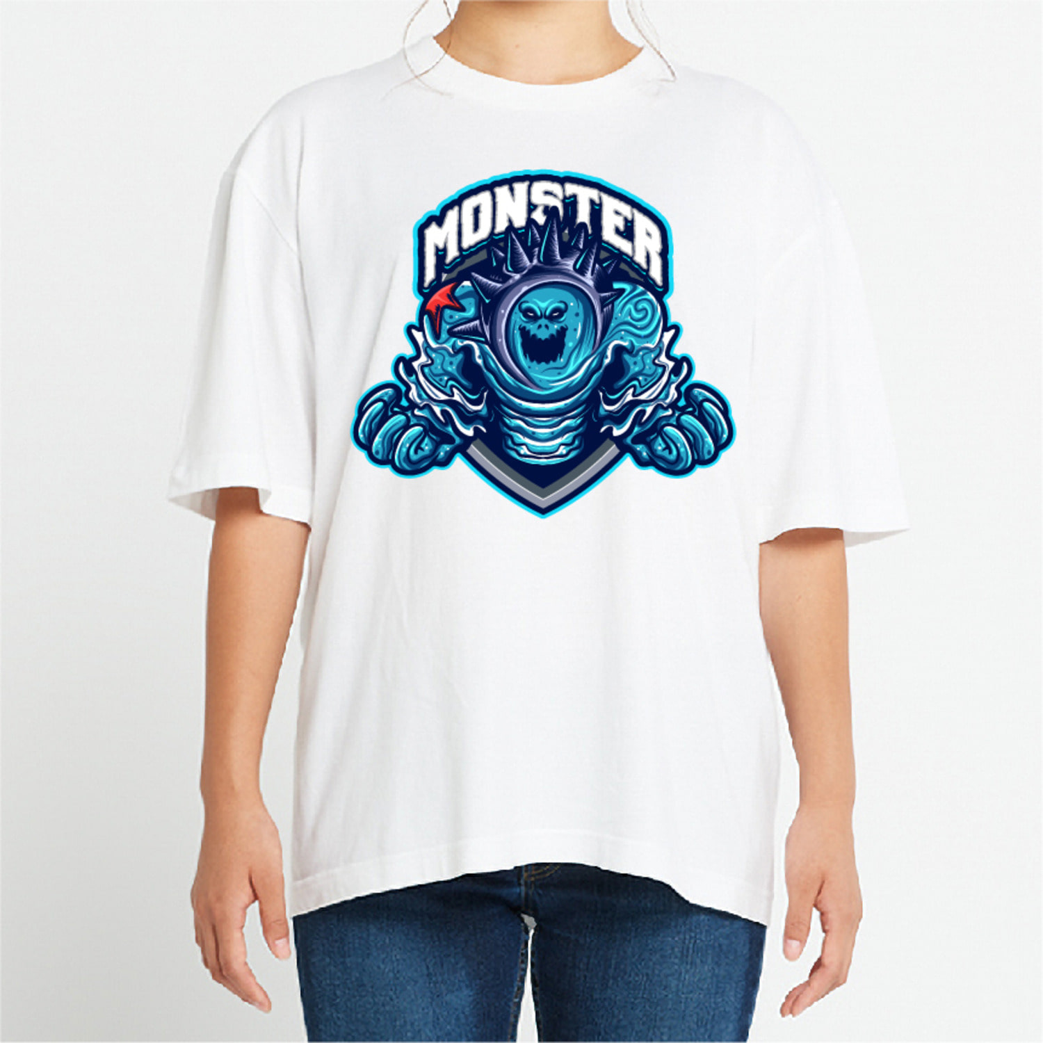 블루 괴물 반팔 그래픽 몬스터 티셔츠 기본 monster.04