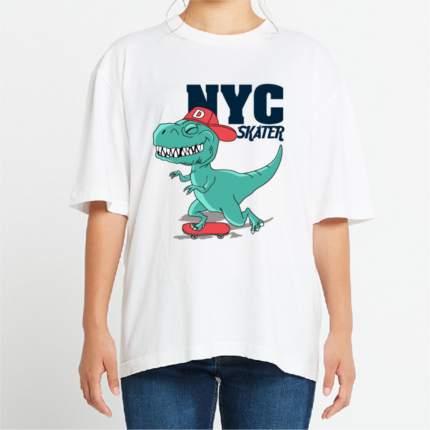 스케이트 공룡 그래픽 오버핏 티셔츠 animal.05