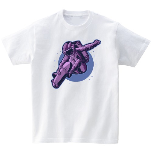 퍼플 우주인 반팔 그래픽 티셔츠 기본 health.71