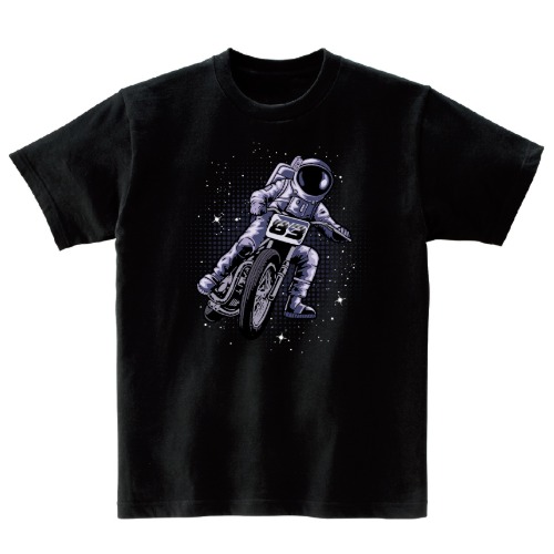 우주인 오토바이 반팔 그래픽 티셔츠 기본 motor.18