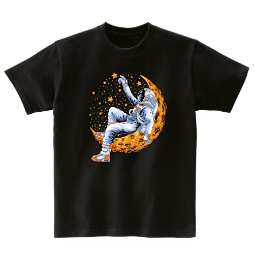 우주 파도 고래 반팔 그래픽 티셔츠 기본 art.28