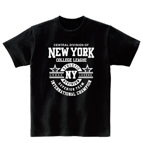 N.Y 리그 반팔 그래픽 티셔츠 typo.19