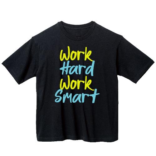 WORK HARD WORK SMART 그래픽 오버핏 티셔츠 typo.09