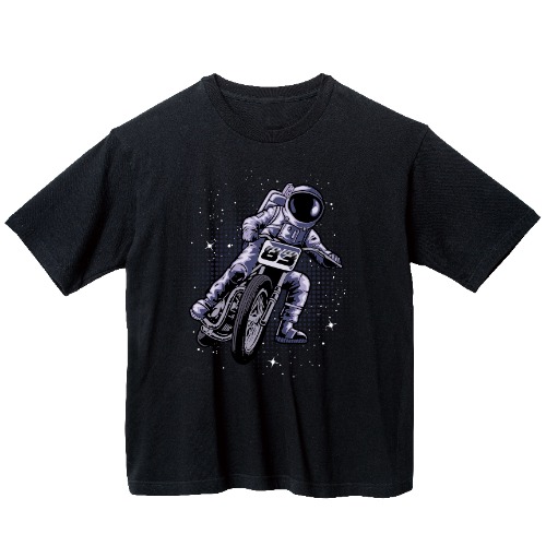 우주인 오토바이 그래픽 오버핏 티셔츠 motor.18